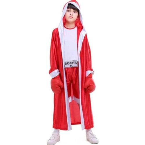 New Boys Boxer Suit Halloween Costume for Kids Children Boxing Game Cosplay Costumes Carnival Party Boxing Match Clothing