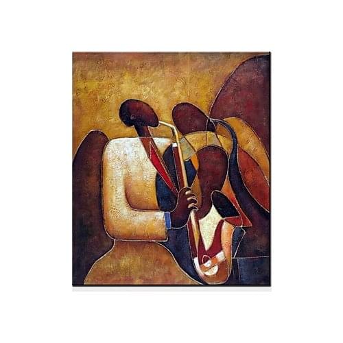One Piece Modern Abstract People Hand Painted -Abstract People Oil Painting on Canvas-People canvas Wall art set for bedroom