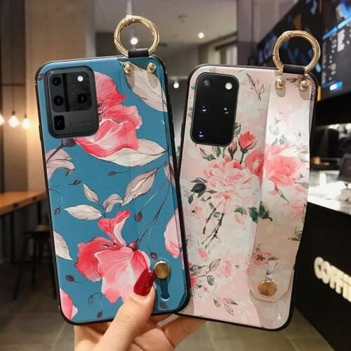 For Samsung Galaxy S20 Ultra S10 S9 S8 Plus Note 10 Lite 20 Ultra S10 Lite A51 50 71 70 20 50s 30s Wrist Strap Phone Holder Case