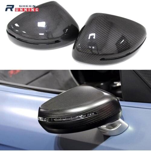 For Audi R8 TT TTS Mirror Covers Carbon Fiber Rear View Mirror Cover 2007 - UP Add on Style & Replacement Style Carbon side caps