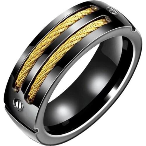 Two Gold Line Rings Vintage Wedding Band Men Women Jewelry