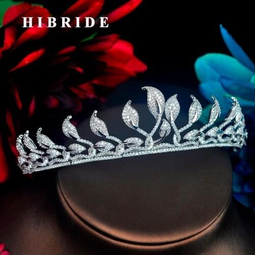 HIBRIDE Plant Leaf Headband Tiaras For Women Bridal Hair Accessories Beauty Princess Queen Crown Fashion Jewelry Party C-78