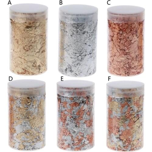 10g Gold Silver Gilding Flakes Metallic Foil Flake Glitters Resin Fillings Craft