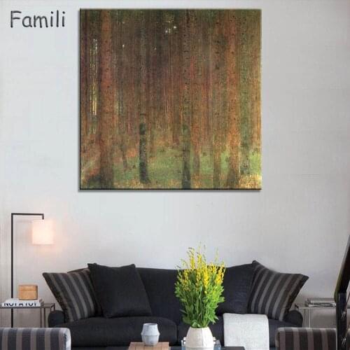 Pinewood 1902 by Gustav Klimt Oil Painting Reproduction Replica Wall Art Canvas Painting Repro Copy for Living Room