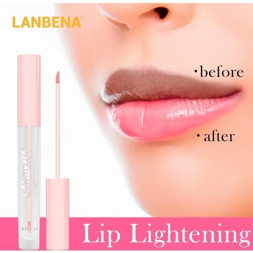 LANBENA Lip Lightening Serum Lip Plumper Liquid Lip Gloss Reduce Pigmentation Moisturizing Pink Lips Long Lasting Smooth Beauty