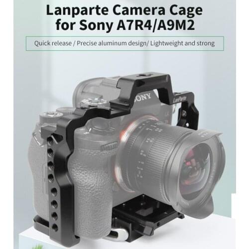 Lanparte Lightweight A7R4 A9M2 Camera Cage for Sony with Manfrotto 501 Quick Release Dovetail Plate for DSLR Camera Accessories
