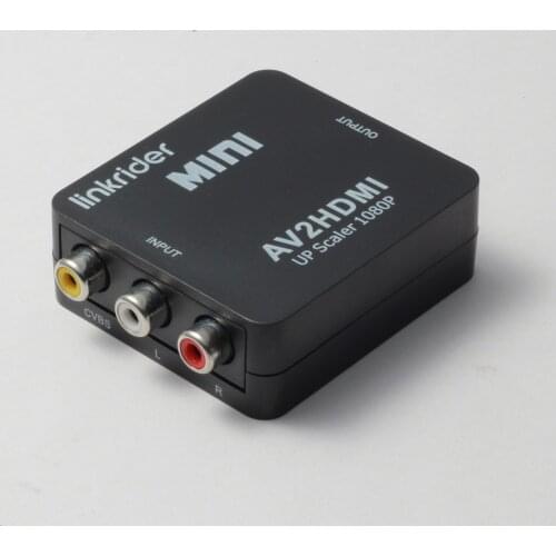Linkrider RCA to HDMI, AV to HDMI, Vilcome 1080P Mini RCA Composite CVBS AV to HDMI Video Audio Converter Adapter