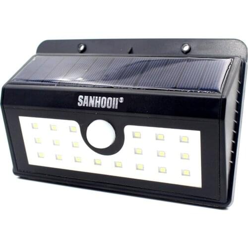 Fashion Black 20 LED Solar Light PIR Human Body Motion Sensor 3Mode Lamp For Garden Outdoor