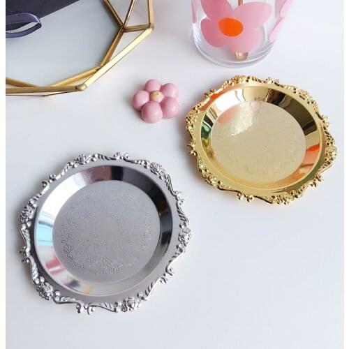 New Nordic retro metal plate candle jewelry Korean style decoration display earrings shooting props swing shooting storage tray