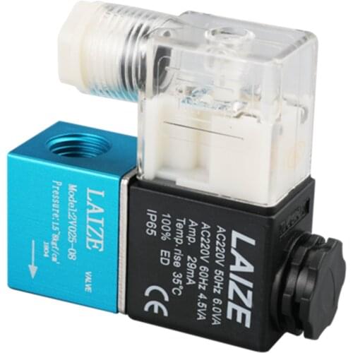 Air Pneumatic Valve 2V025-08 Two positon Two Way Solenoid Coil Control DC24V12V AC220