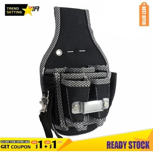 LAMEZIA 9 In 1 High Quality Tool Belt Utility Kit Holder 600D Nylon Fabric Toolkit Electrician Waist Pocket Pouch Bag