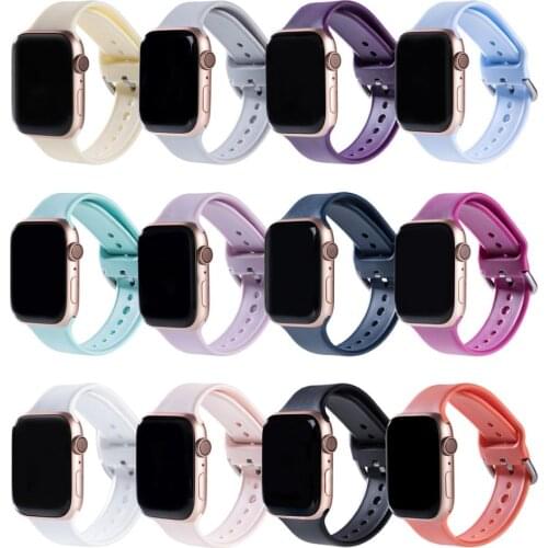 Silicone Strap for Apple Watch Band 44 Mm/40mm iwatch Band 38mm 42mm Sport Bracelet Rubber Watchband for Apple Watch 5 4 3 2 1