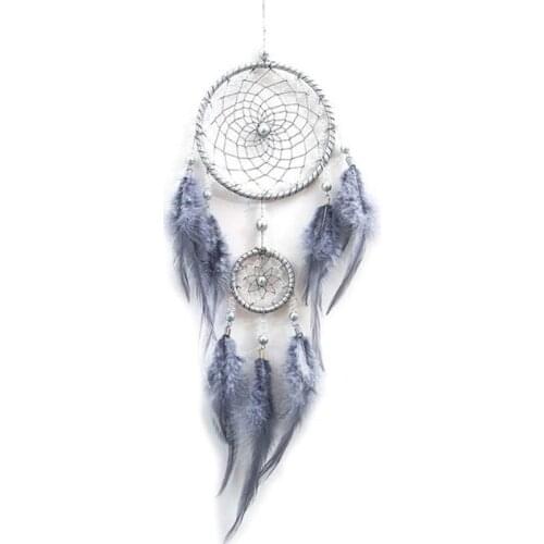 Handmade Dream Catcher Net with Feathers Wall Hanging Dreamcatcher Craft Gift Christmas Decoration for Home - 46cm