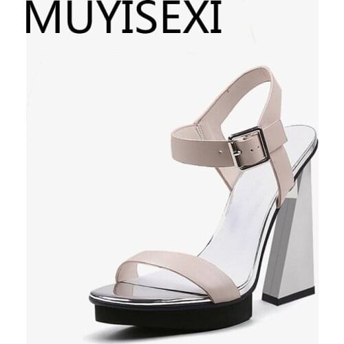 Summer round peep toe 11.5cm super high heels buckle strap European design mature lady daily wear fashion sandals HL270 MUYISEXI
