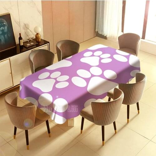 College Covered Clemson Tiger Footprint Tablecloth With Polyester Oil Resistant And Water Resistant Reusable