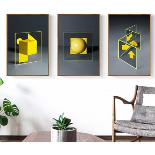 Modern Minimalist Posters and Prints Gold Geometric Figure Decorative Paintings Wall Art Canvas Painting for Living Room Decor