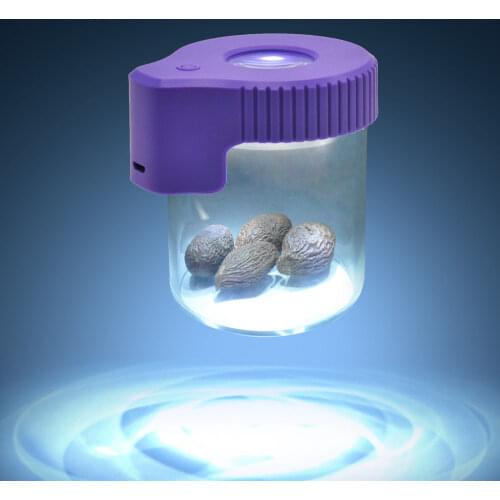 Magnifier Glass Jar with LED Storage Box