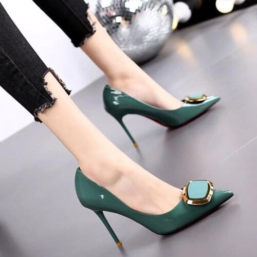 Sexy High Heels Fashion Thin Heels Butterfly-Knot Patent Leather Middle Hollow Womens Shoes Elegant Party Dress Pumps