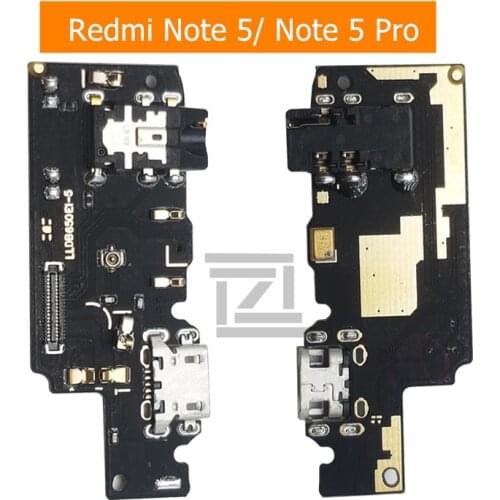 For Xiaomi Redmi Note 5 Pro USB Charging Port PCB Board USB Dock Connector Ribbon Flex Cable Earpiece Audio Jack Component