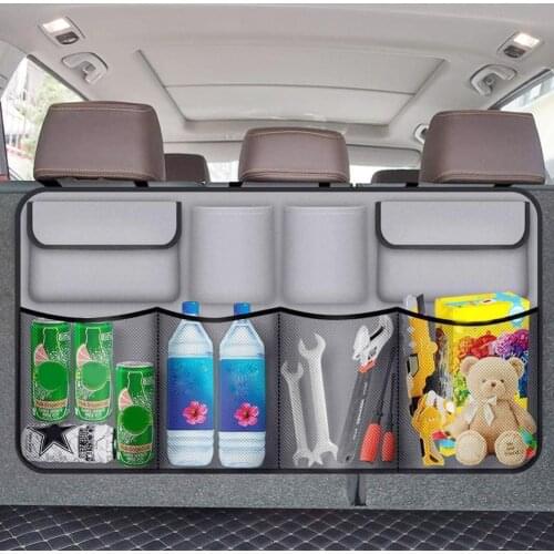 SUV Large Capacity Car Trunk Organizer Adjustable Backseat Foldable Cargo Net Seat Back Storage Bag Multifunctional Hanging