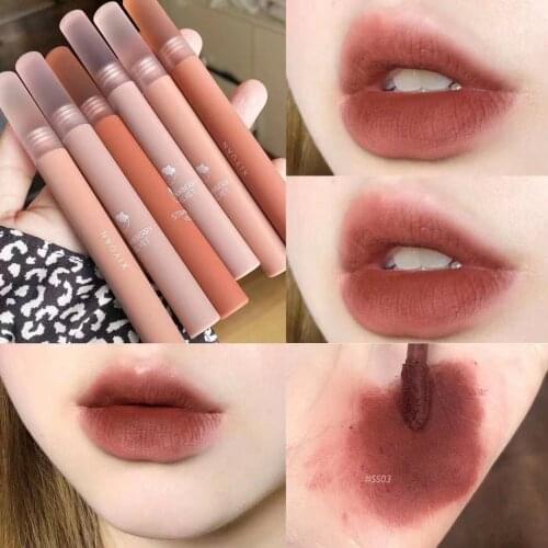 Waterproof Lipstick Sexy Vampire Lip Gloss Nude Matte Velvet Lipstick Lipgloss Lip Makeup Lip Tint Cosmetic Labiales Lip Balm