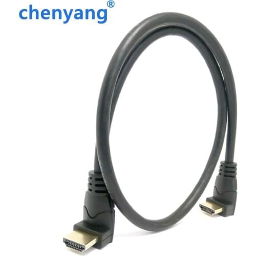 High Quality HDMI-compatible 2.0 4K 3D Dual Up Angled 90 Degree HDMI Male to Male HDTV Cable for DVD PS3 PC 30cm/60cm/180cm