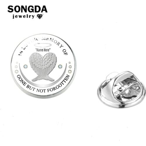 SONGDA Rose Wings Women Brooches My Mind Still Talks To You Stainless Steel Badges on The Briefcase Jewelry 2020 Jewelry Gift