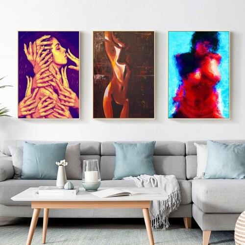 Female Body Art Oil Painting Hanging Picture Poster Canvas Print Painting Wall Art Living Room Home Decoration