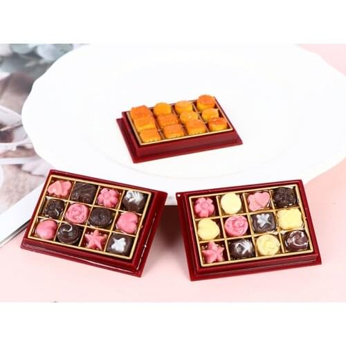 1/12 Dollhouse Chocolate Gift Box Miniature Chocolate Model DollHouse Food Toys