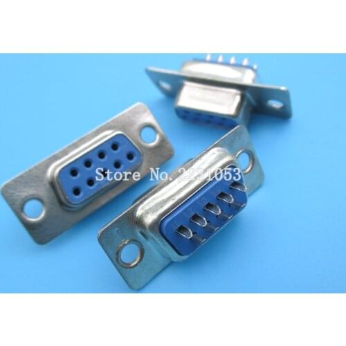 10pcs/lot New RS232 serial port connector DB9 female socket/Plug connector 9pin copper RS232 COM socket adapter