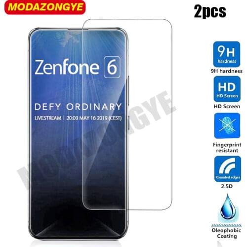 2pcs Tempered Glass For Asus Zenfone 6 2019 ZS630KL Screen Protector Asus Zenfone6 ZS630KL ZS 630KL Asus I01WD Glass Film
