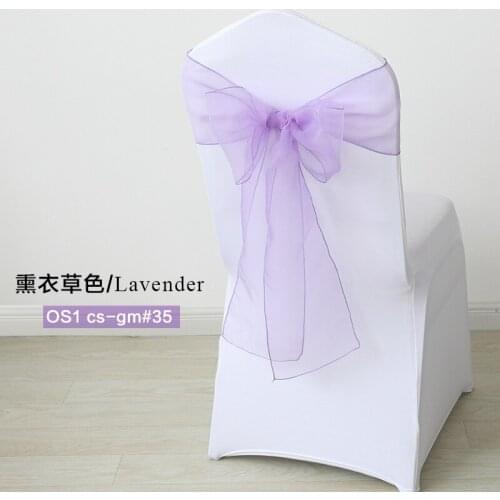 25pcs/set Organza Chair Sashes 7x108 inch Event Party Wedding Chairs Knot Decoration Chair Bows Banquet Supplies Free Shipping