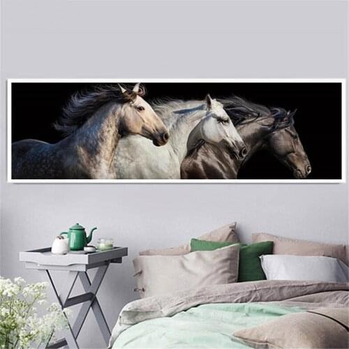 5D Diy Diamond Painting animal Full Square Round Drill running horse Diamond Embroidery Cross Stitch Sticker Home Decor ZP-195