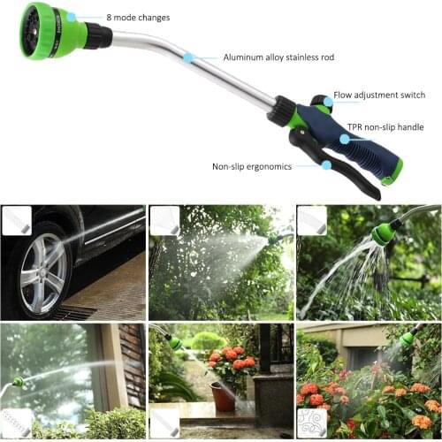 8 in 1 Multifunctional Long Handle Spray Gun Gardenspray Irrigation Tool Satisfy for Watering plant Car Washing Cleaning Tools
