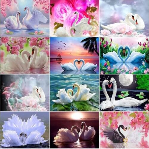 5d diamond painting Photo swan Custom full drill round homefun Cross Stitch Diamond Mosaic stitch diamond embroidery Home Decor