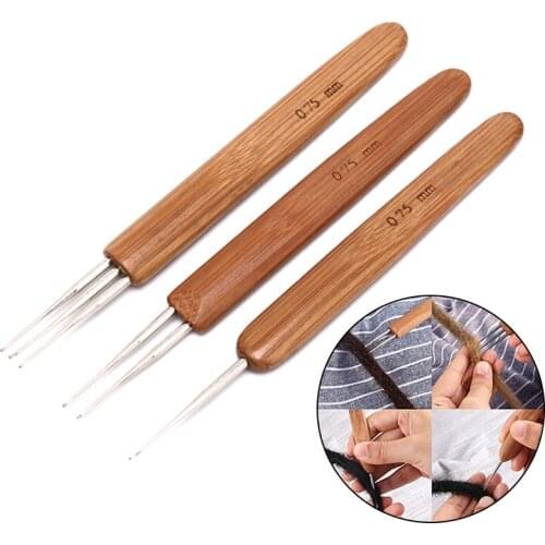 Dirty Braid Crochets Hook Bamboo Knitting Needles For Twist Hair Dirty Braid Dreadlock Needle Wool Weaving Artifact Wig Knitting