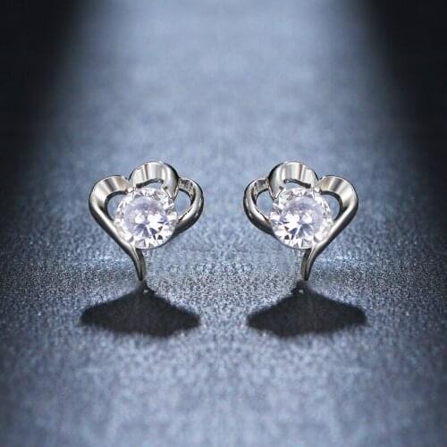 Emmaya Fashion Stud Earring Delicate White Color For Female Cute AAA Zirconia Jewelry In Wedding Party Pure And Fresh Ornament