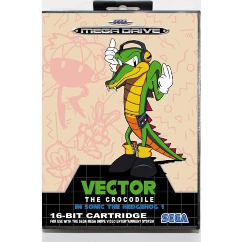 Sonic Vector 16bit MD Game Card For Sega Mega Drive/ Genesis with Retail Box