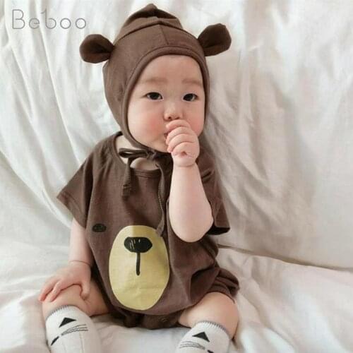 Newborn Baby Girls Rompers Summer Thin Cotton Jumpsuit Unisex Climbing Clothing Cute Cartoon Babies Clothes 0-24m Infant Boys