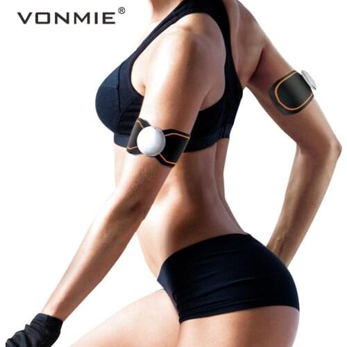 VONMIE EMS Fitness Electro Estimulador Muscular S4B02 Arms Vibrating Slimming ABS Trainer Device Massage Tens Machine 2Pcs/lot