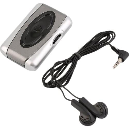 Mini Personal TV Sound Amplifier Hearing Aid Assistance Device Listen Megaphone Ear Care for Theater Plays Church Battery