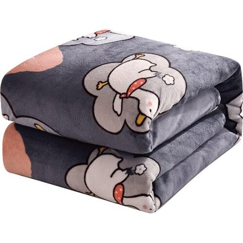 Cartoon Soft Warm Coral Fleece Blanket Sheet Bedspread Sofa Light Thin Mechanical Wash Flannel Blankets SSXML