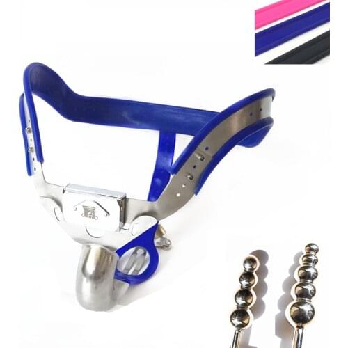 Male Super Ergonomic Stainless Steel Adjustable Curved Waist Chastity Belt with Winding Cock Penis Cage Anal Plug BDSM Sex Toy