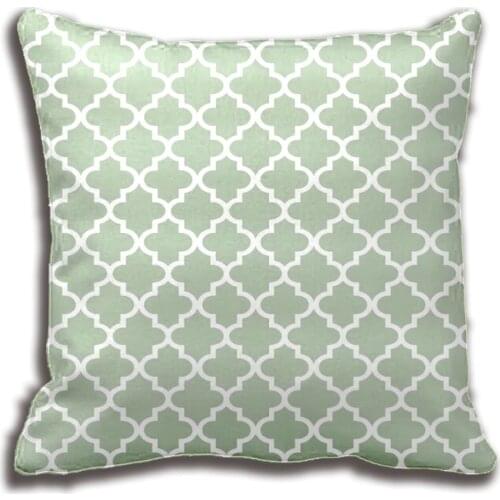 Moroccan Quatrefoil Pattern Pillow Sage Green home decorative cushion cover pillow case Customize Gift By LVSURE Funny Pillows