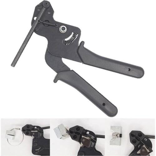 Cable tie gun for stainless steel cable tie hand cable tie fastening tool high quality cable tie tensioning tool Black 210x120mm