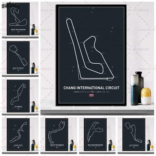Posters and Prints Race Circuit Park Zandvoort F1 Circuit Track Layout Wall Art Pictures Poster Canvas Painting for Home Decor