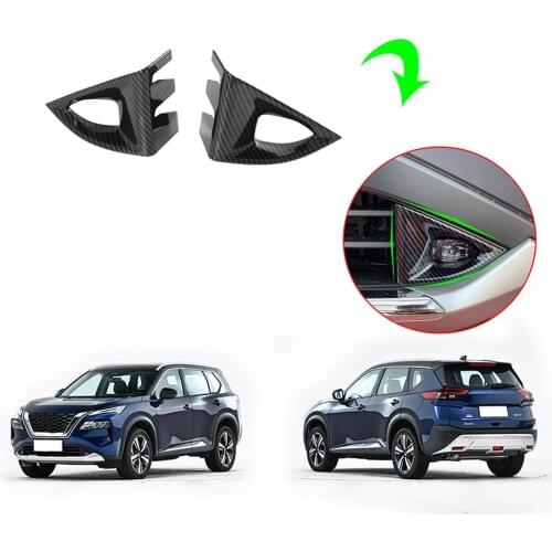 ABS Front Bumper Fog Light Lamp Cover Trim 2 Pcs Carbon Fiber Plated Fit For X-Trail/Rogue 2022