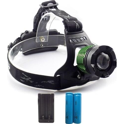 Led Fishing Light Headlight 2000 Lumens Flashlight Torch T6 Headlamp +Charger 18650 Batteries Linternas Frontales Cabeza