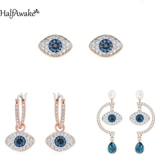 Evil Eye Crystal Earring Mysterious Element Jewelry 2021 Trend For Women Piercing Ear Dangling Earring Party Evening Dress Gifts