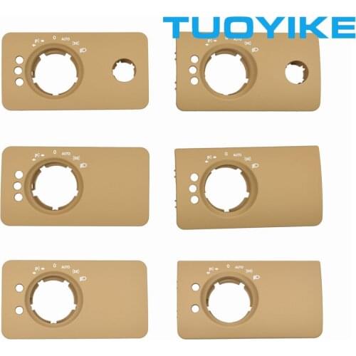 Car Interior Inner Headlight Switch Button Panel Cover Trim Deerskin Yellow For BENZ R-CLASS W251 R300 R350 R400 R500 W164 ML GL